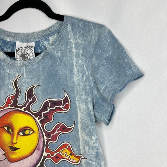 No Time Majestic Moon Sun Tshirt Acid Wash T-Shirt Celestial Moon Sun Tee Large - Picture 4 of 7